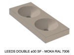 Plan vasque double lavabo circulaire ⦰ 30 cm sur mesure Largeur 100 à 201 x P 40 à 51 cm Finition lisse 10 couleurs au choix, Anti bactérien Résine Akrytan® Livraison Offerte.